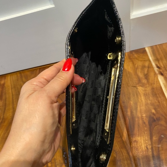 Michael Kors black patent leather clutch - 12”w x 8”h - Picture 3 of 7